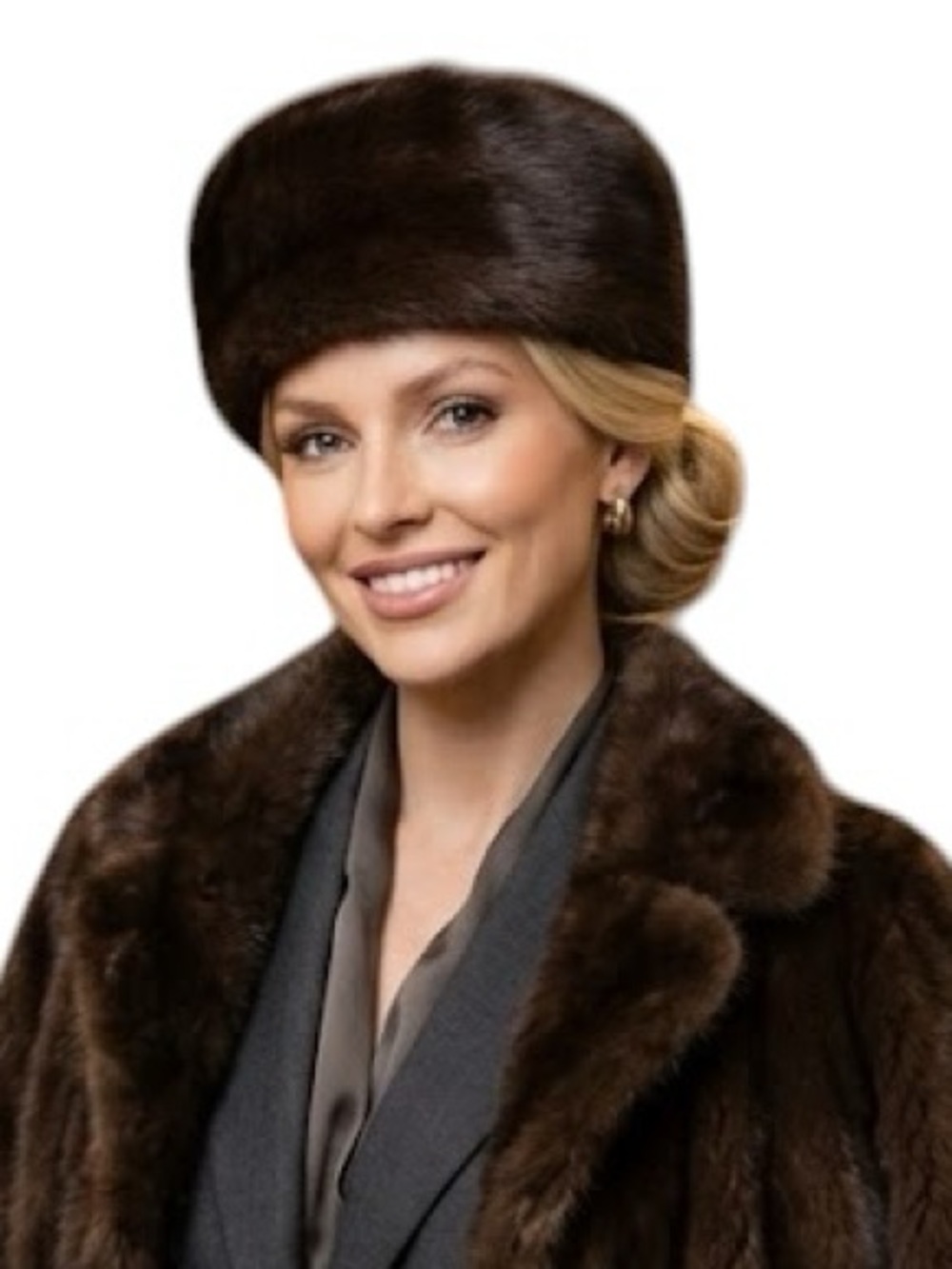 Luxurious Vintage Dark Brown Nutria Fur Pillbox Hat